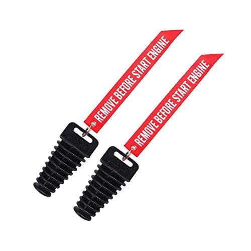 MELIFE 1.07" - 1.85" Muffler Exhaust Wash Plug, Motorcycle Dirt Bike 2 & 4 Stroke w/Streamer Remove Before Start Engine Rubber Exhaust Silencer (2 Pack) (1.07"-1.85") - Image 2