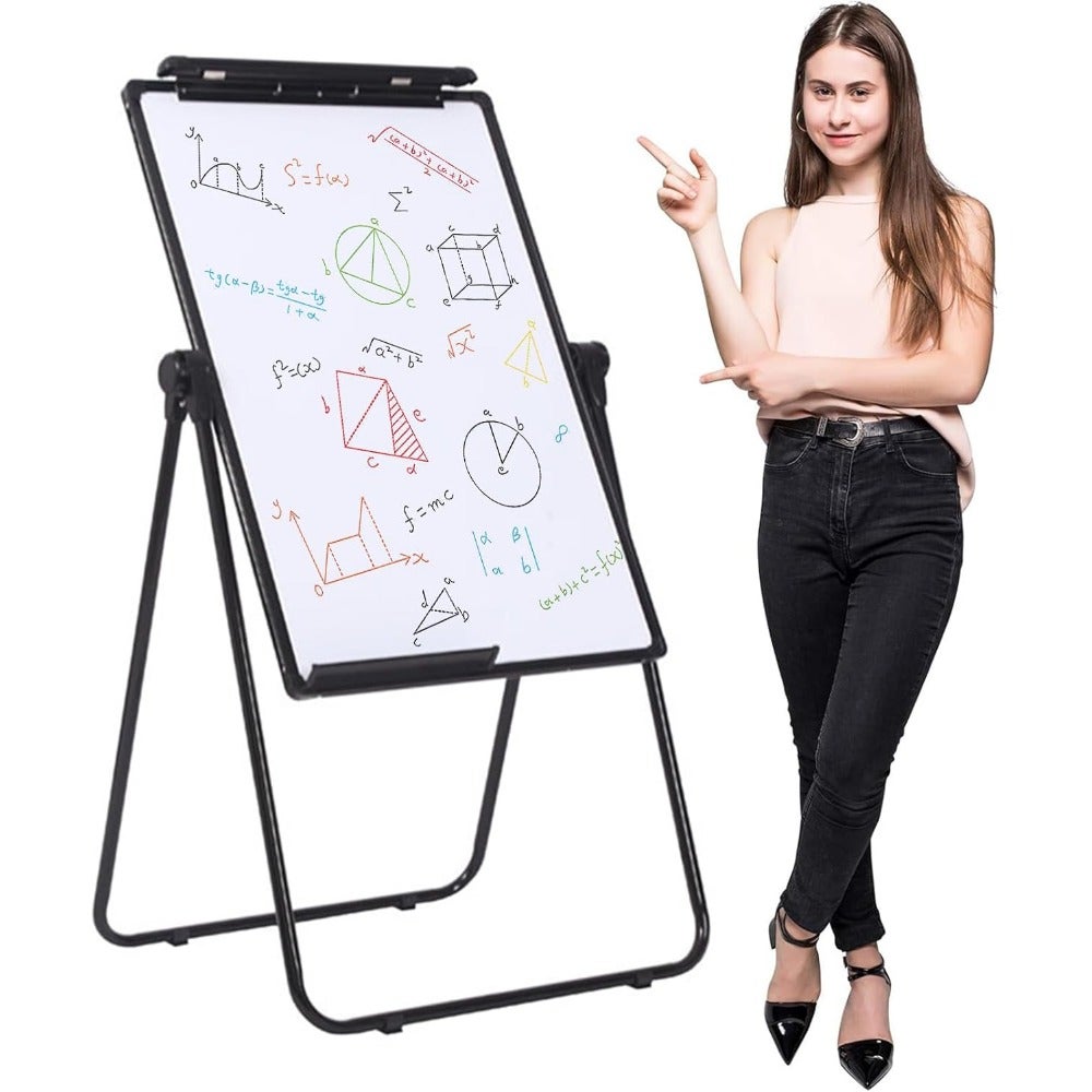 Stand White Board, Double Sided Magnetic Dry Erase Board Height Adjustable Whiteboard with Sturdy Aluminum Frame for Home Office Classroom, 36 x 24 Inch Board 1