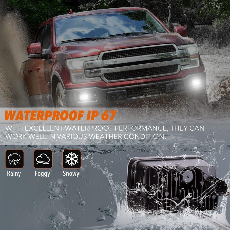 XPCTD مصابيح ضباب LED XPCTD المحدثة مع مصابيح ضباب بومبر مع DRL لسيارة فورد F150 من 2015-2020 - سوداء مع هالة - Image 5