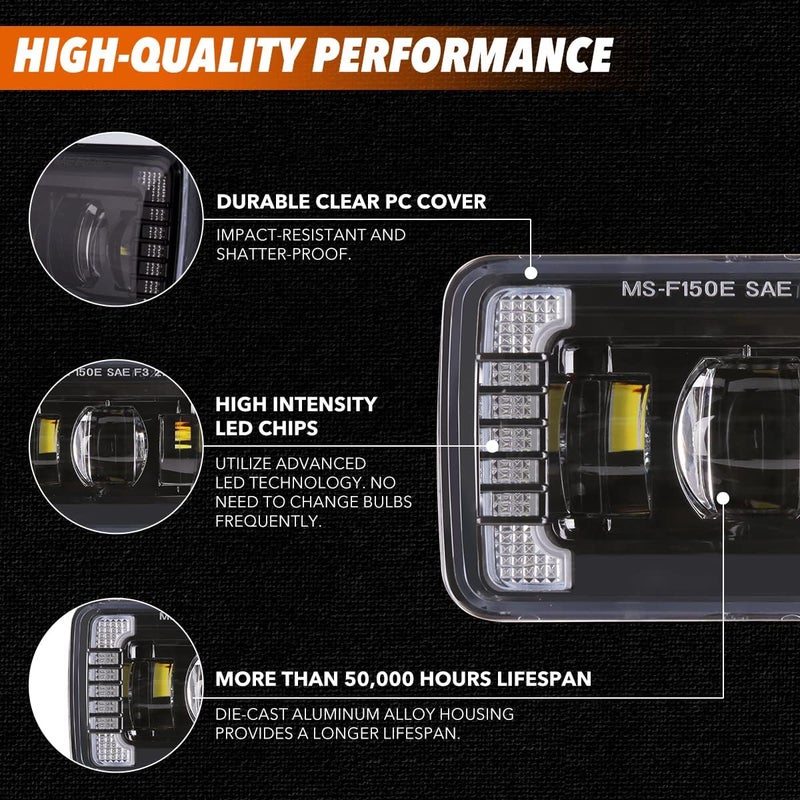 XPCTD مصابيح ضباب LED XPCTD المحدثة مع مصابيح ضباب بومبر مع DRL لسيارة فورد F150 من 2015-2020 - سوداء مع هالة - Image 3