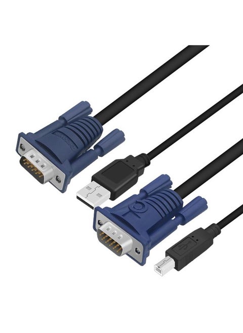 USB VGA SVGA (HDB) KVM Male Keyboard Laptop PC Monitor Cable for USB KVM Switch (For S-KVM-0104USB), Length: 1.5m