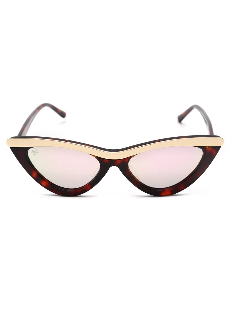 SOL.K Glow-K Sol.K Sunglasses - Pink CR-39 Lenses with Havana Brown Frame, Stainless Steel Detail, Fashionable Design, UV400 Protection - Image 1