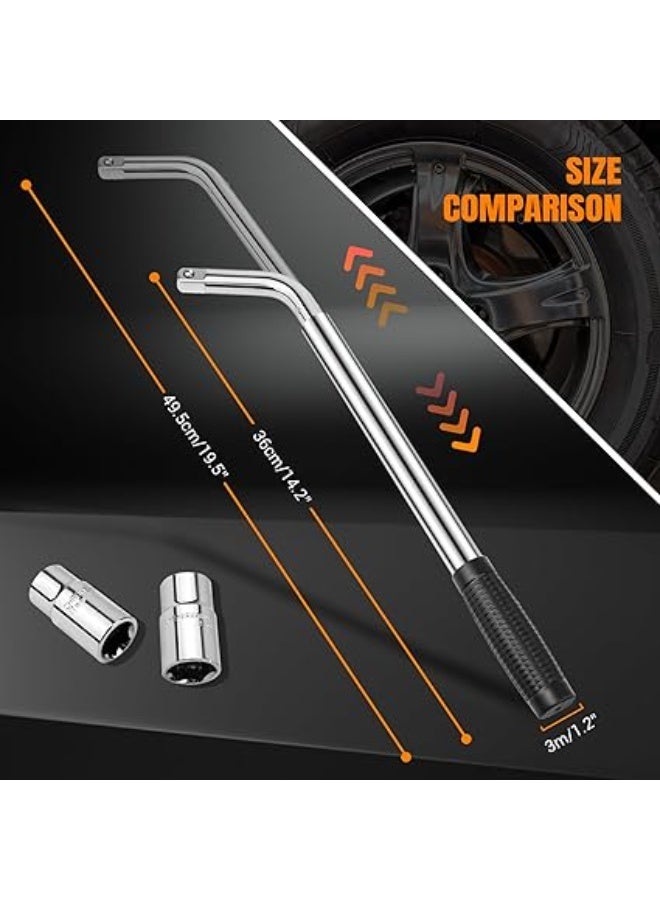 2 Ton Heavy Duty Scissor Jack Kit - Labor-Saving Handle & Telescoping Wheel Lug Wrench with Chrome Vanadium Sockets (17/19MM & 21/23MM) - Premium Car Tire Change Set - Image 2