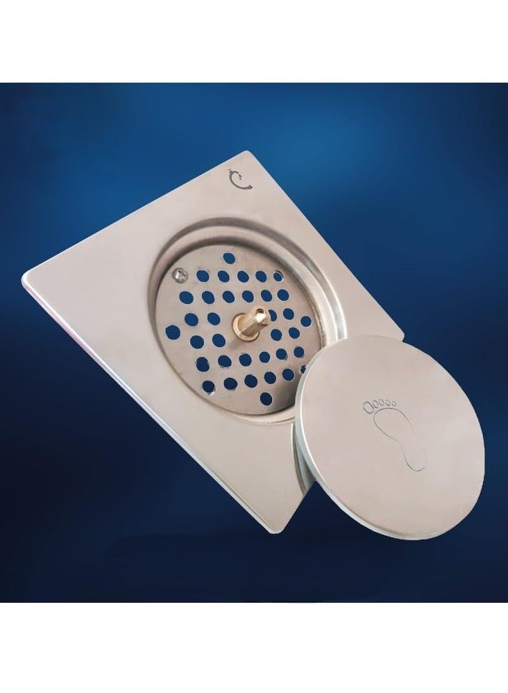 Stainless Steel Square 6" x 6" Pop-Up Floor Grating/Drain Cover for Bathroom and Kitchen Floors - Image 5