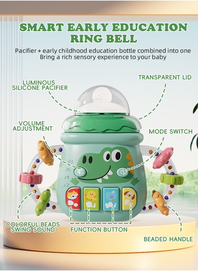 Soft Touch Baby Rattle Teether Toy Toddler Music Toy Baby Chew Toy Baby Pacifier Toys with Music and LED Lights Children's Activity Center for Baby Girls and Boys (Green)  - Image 4
