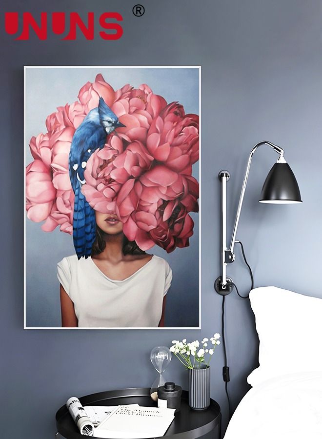 UNUNS 3 قطع تجريدية لديكور المنزل، مطبوعات شخصيات لغرفة المعيشة وغرفة النوم، لوحة فنية جدارية كبيرة حديثة من القماش، 40 × 60 سم (قلب الرسم فقط) - Image 4