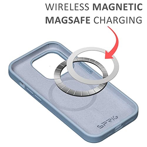SPRIG Compatible with iPhone 14 Premium SilkTone (Magnetic) Back Cover Drop Tested Shock Proof Mobile Case for Men, Women, Boys and Girls with Camera Protection (Blue Grey) - Image 3