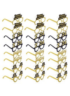 obmwang 24 Pieces Happy New Year Eyeglasses Fancy New Year Party Glasses For 2024 New Year'S Eve Party Favors  - Image 4