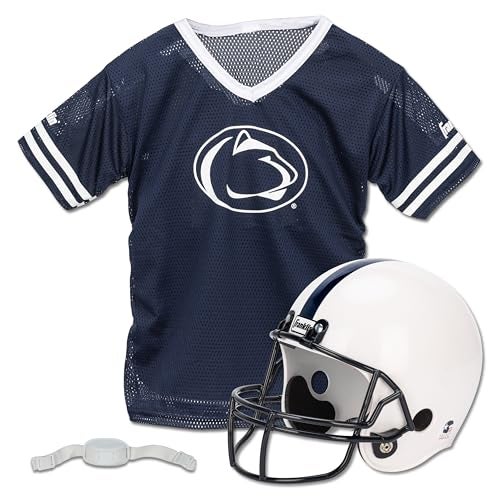 Franklin Sports Penn State Kids Football Helmet Jersey Set NCAA Youth Football Costume Set Helmet Jersey Chin Strap Included Youth Medium - Image 1
