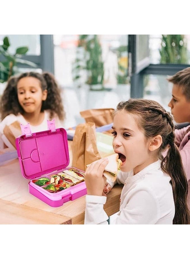 TAPIT Bento Boxes for Kids and Toddlers School Bento Lunch Box with 6 Compartments - Ideal Portion Sizes for Ages 3 to 7 Portion-Controlled Meals for Teens & Adults BPA-Free Dishwasher Safe (Pink 710ML) - Image 2