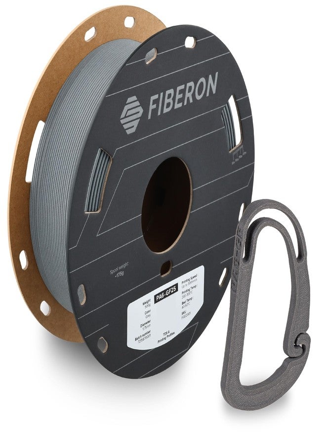 Polymaker Fiberon PA6-GF Fiberglass Nylon Filament 1.75 Gray 500g, Enhanced Hard Edge Cardboard Spool, Fiberon PA6-GF 3D Printing Filament 1.75 Deformation Free Nylon - Image 1