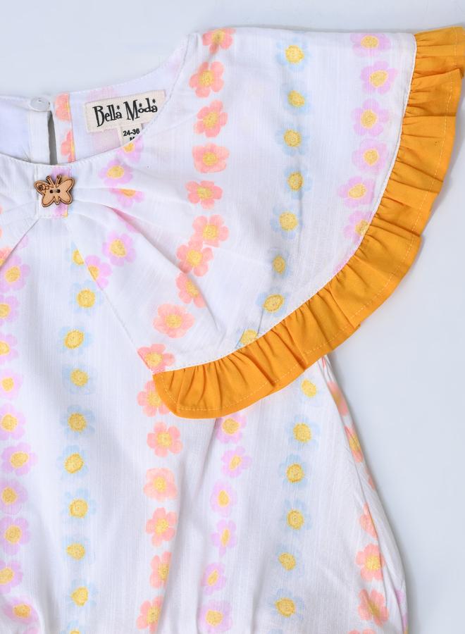 بيلا مودا طقم بلوزة بدون أكمام وشورت بطبعات وتفاصيل مكشكشة من بيلا مودا - Image 4