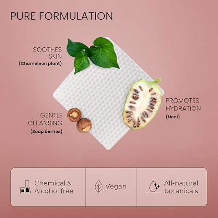 MORA Skincare Water-Activated Dry Cleansing Pads - Alcohol-Free Botanical Makeup Remover - Hand, Body, Face Pads for Women and Men - Portable - Safe for Sensitive Skin - 30 Count - Image 4