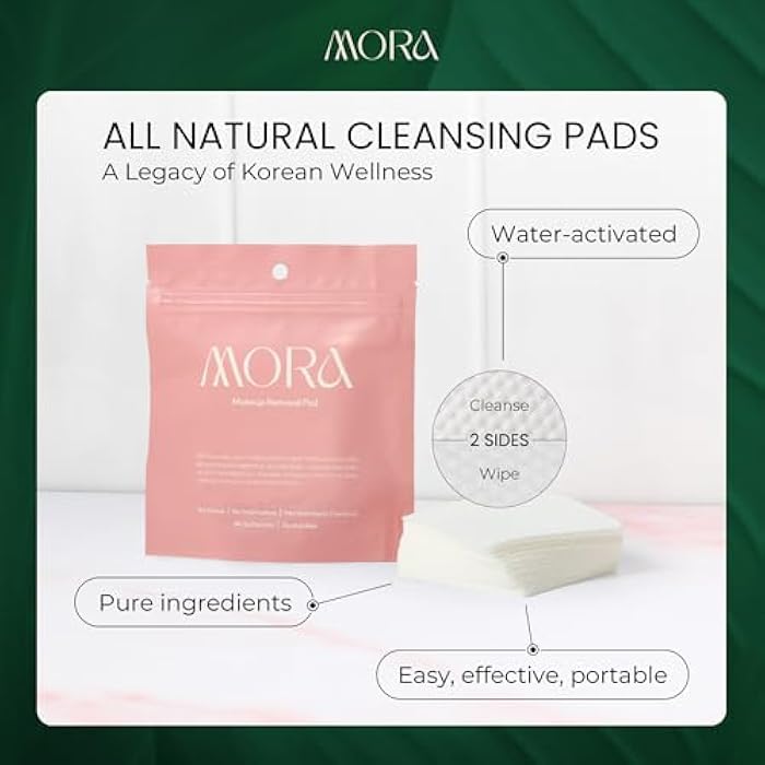 MORA Skincare Water-Activated Dry Cleansing Pads - Alcohol-Free Botanical Makeup Remover - Hand, Body, Face Pads for Women and Men - Portable - Safe for Sensitive Skin - 30 Count - Image 2
