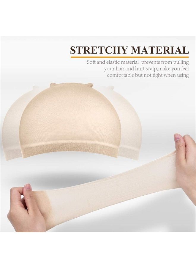MORGLES Wig Caps, 20pcs Nude Wig Caps Stocking Caps for Wigs Beige Wig Cap Stretchy Nylon Wig Caps for Women-Beige  - Image 3