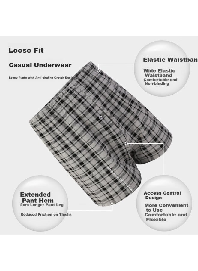 LANG SHA Langsha Men's Underwear, Aladdin Pants, 100% Pure Cotton, Loose-fitting, Breathable, Summer Sleepwear, Boxer Briefs, Shorts, Four-corner Shorts - Image 4