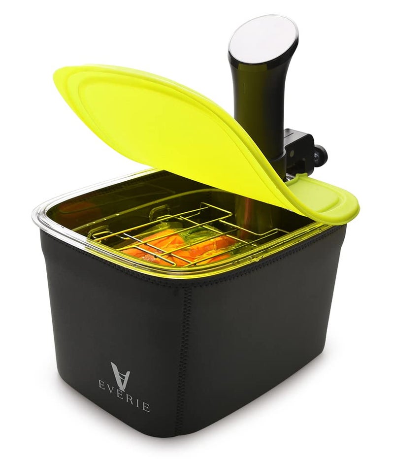 EVERIE Versatile 12-Quart Sous Vide Container with Built-in Rack and Collapsible Silicone Lid and Container Sleeve Compatible with All Sous Vide Cookers, KIT-1202-TYGJ - Image 1