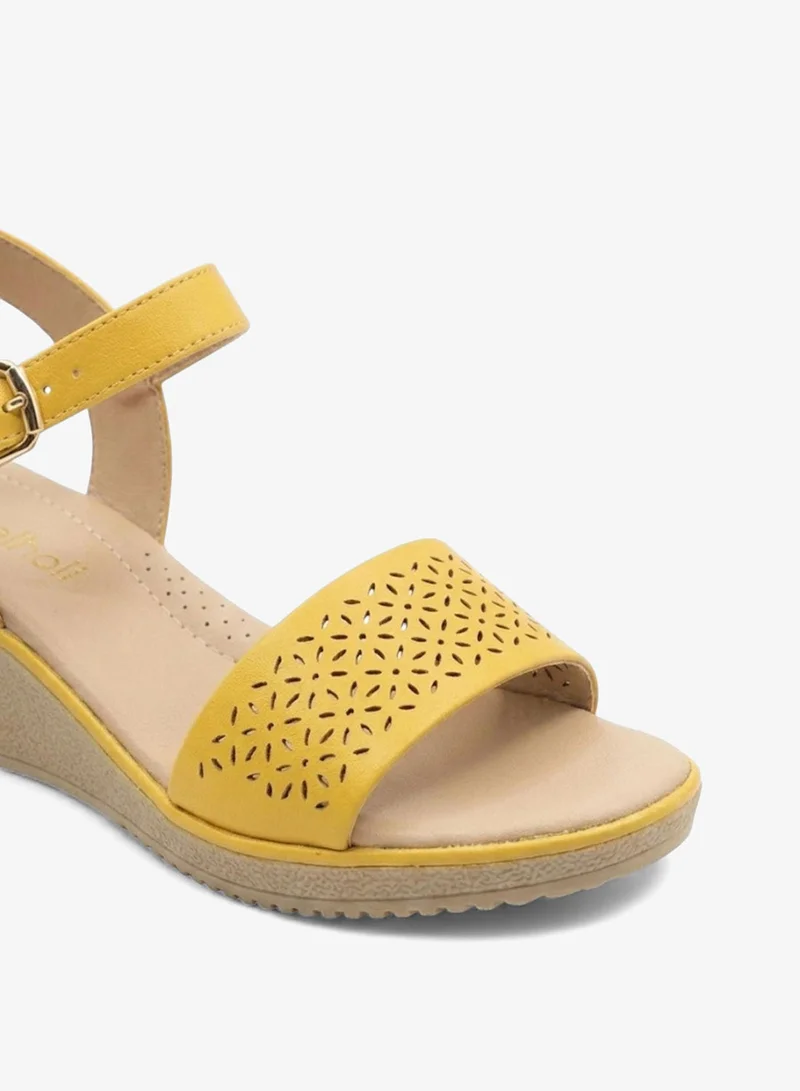 Geoomnii Yellow Women’s Sandals with Back Strap – Comfortable, Stylish & Secure Fit for Women | Best Price UAE