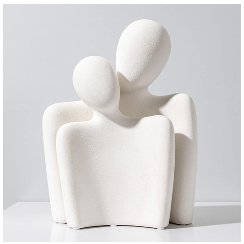 Katoonx Hugging Couple Statues Ceramic Lover Figurine Characters Coffee Table Decor White
