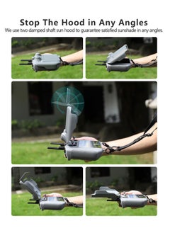 Generic غطاء واقي للشمس لوحدة التحكم DJI Air 3 RC 2 وحامي عصا التحكم لحماية الشاشة المعززة والإكسسوارات باللون الرمادي  - Image 5