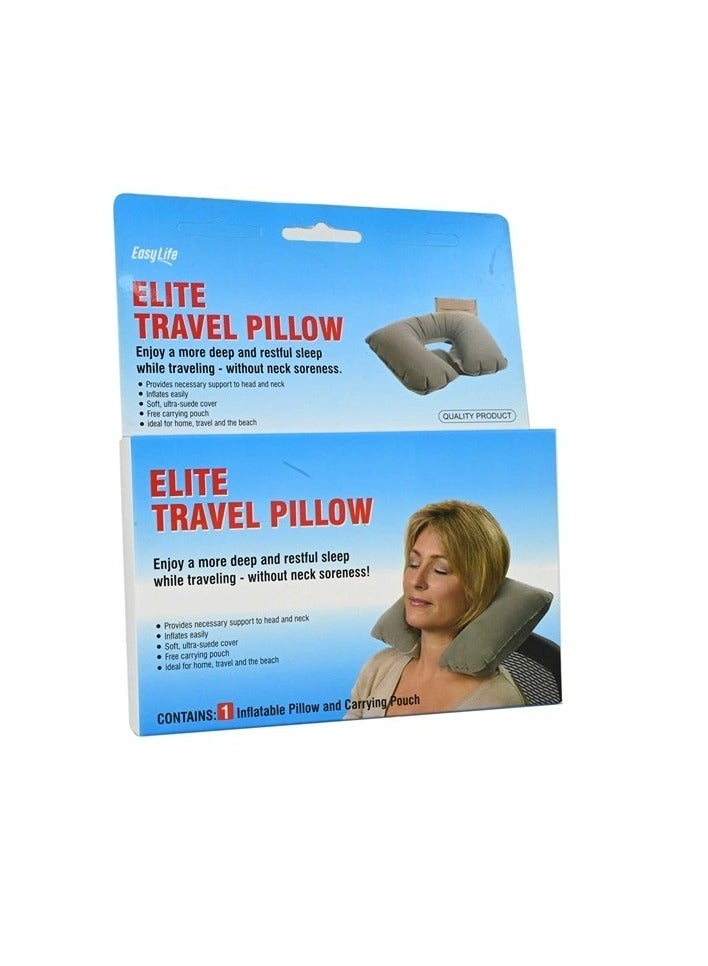 إيزي لايف وسادة سفر النخبة تقلل من توتر عضلات الرقبة والكتف ومناسبة للسفر والطيران والشاطئ وخفيفة الوزن
