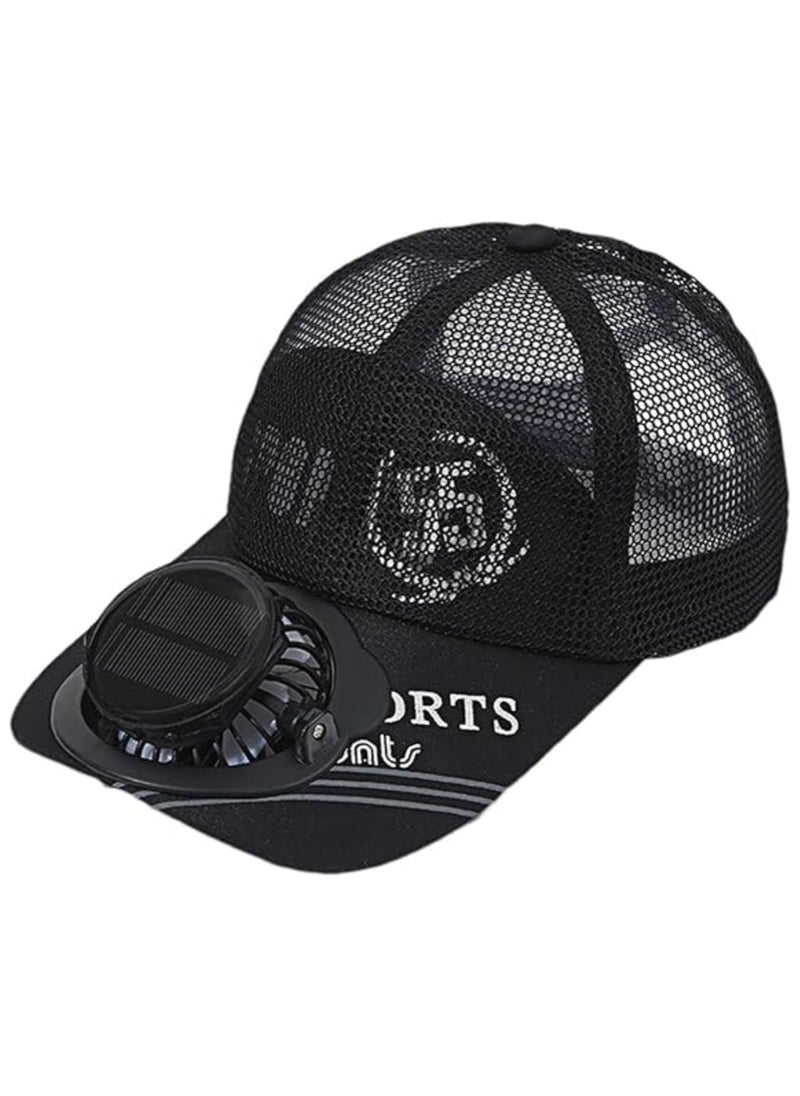 Captaintech Solar-Powered Fan Hat, Adjustable Sun Visor Baseball Cap with USB Charging, Wide Brim Beach Hat with Upgraded Fan Speeds for Ultimate Sun Protection.  - Image 1