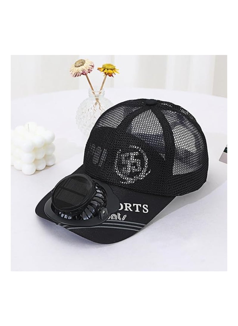 Captaintech Solar-Powered Fan Hat, Adjustable Sun Visor Baseball Cap with USB Charging, Wide Brim Beach Hat with Upgraded Fan Speeds for Ultimate Sun Protection.  - Image 3