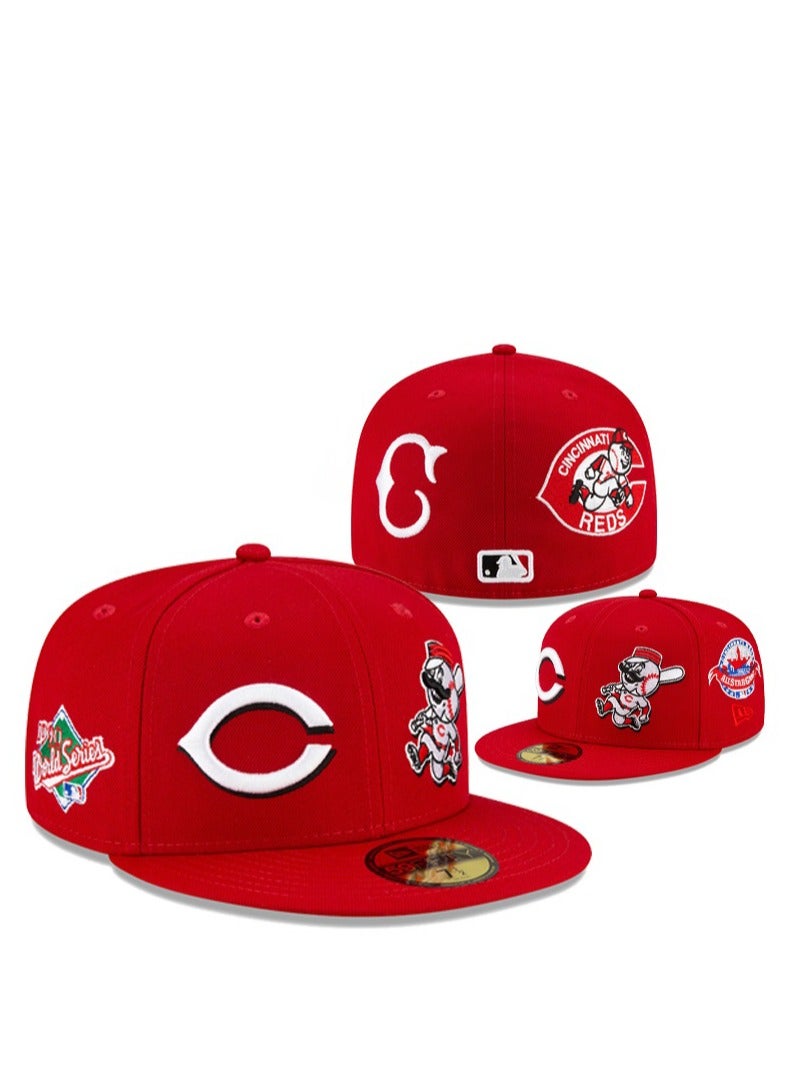 NEW ERA AA Quality Cincinnati Reds Red Flat - Brim Baseball Cap - 63.5cm 