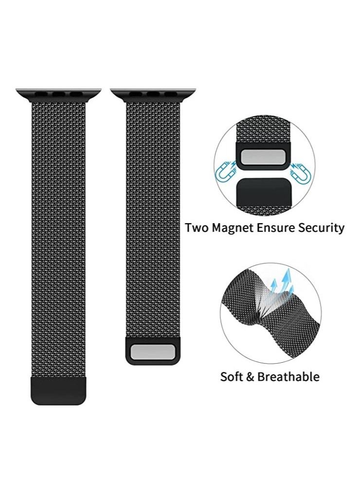 Generic - Stainless Steel Magnetic Band Compatible with Apple Watch 49mm 45mm 44mm 42mm, Adjustable Milanese Magnet Metal Strap Men Women for iWatch Series 8/7/6/5/4/3/2/1/SE/Ultra - Image 1