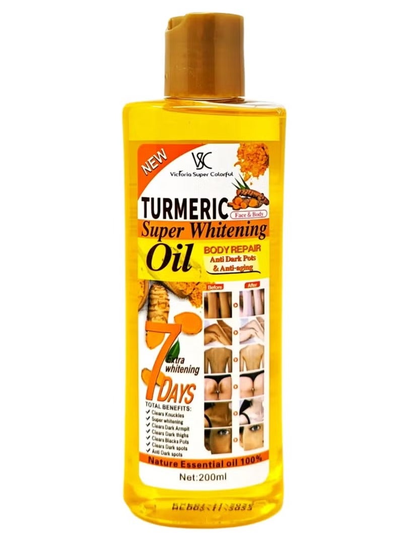 VSC Turmeric oil for whitening the face and skin and body massage. Natural moisturizing and nourishing oil for all skin types. 200 ml. - Image 1