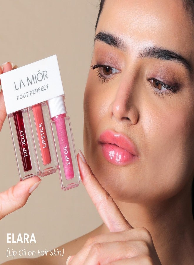 LaMior Pout Perfect 3-in-1 Lip Kit | Long-Lasting Lip Stain, Hydra Matte Liquid Lipstick & Non-Sticky Glossy Lip Oil | Hydrating, Vegan & Cruelty-Free Peptide Lip Care | Travel Makeup Kit with Nourishing Ceramides & Noni - Image 3