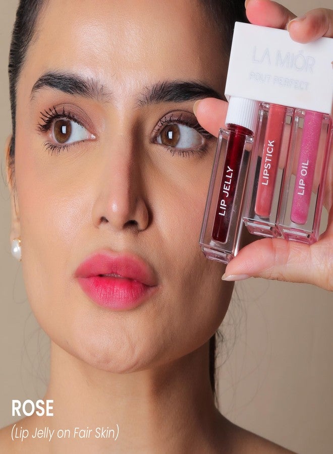 LaMior Pout Perfect 3-in-1 Lip Kit | Long-Lasting Lip Stain, Hydra Matte Liquid Lipstick & Non-Sticky Glossy Lip Oil | Hydrating, Vegan & Cruelty-Free Peptide Lip Care | Travel Makeup Kit with Nourishing Ceramides & Noni - Image 5