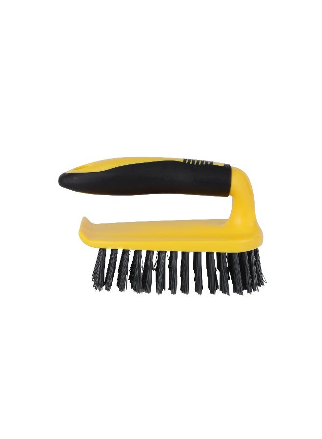 Royalford Floor Brush- RF11190| Scrubbing Brush with Handle| Multi-Purpose Scrub with Bristles for Cleaning Kitchen and Bathroom| Superior Quality Cleaning Brush| Abrasive and Superior Cleaning Power| Strong and Comfortable Grip| Cleaning Supplies| Yellow and black - Image 3