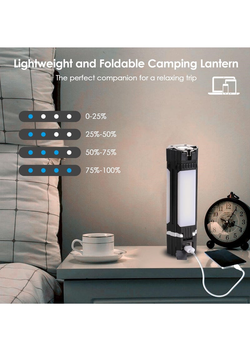 SYOSI Rechargeable LED Camping Lantern, USB Powered, 5 Lighting Modes, 3000mAh Power Bank, Portable and Foldable Tent Light with Magnetic Top for Outdoor Adventures, Emergency Lighting, and Fishing - Image 4