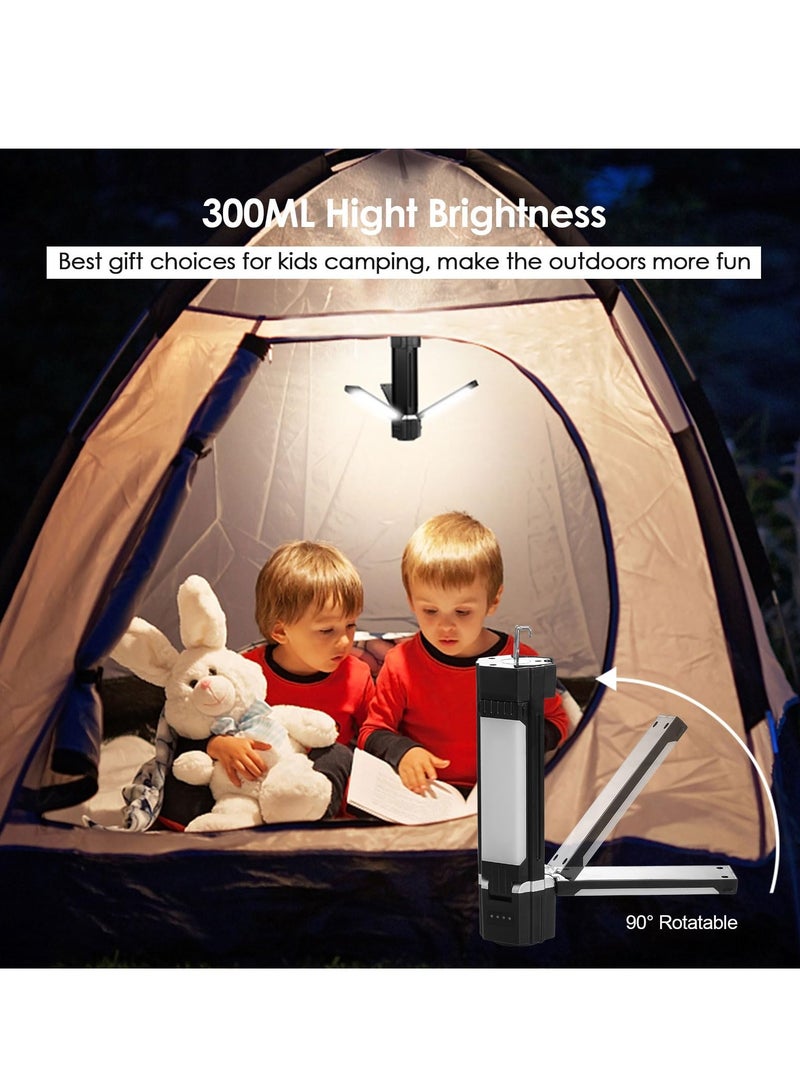 SYOSI Rechargeable LED Camping Lantern, USB Powered, 5 Lighting Modes, 3000mAh Power Bank, Portable and Foldable Tent Light with Magnetic Top for Outdoor Adventures, Emergency Lighting, and Fishing - Image 3