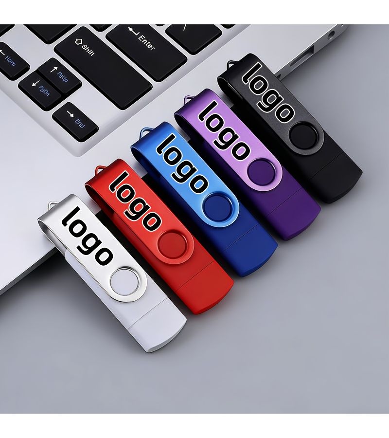 Orange 8GB USB 2 0 OTG Flash Drive 10 Pack Metal Rotatable Pendrive Memory Stick Type C U Disk Free Custom Logo - Image 4