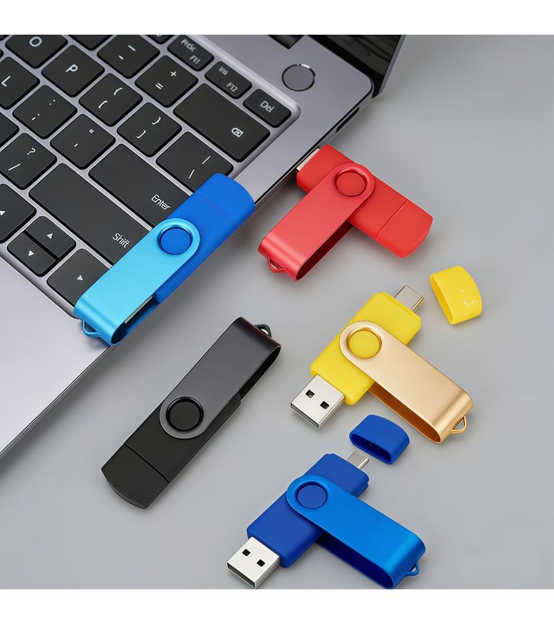 Orange 8GB USB 2 0 OTG Flash Drive 10 Pack Metal Rotatable Pendrive Memory Stick Type C U Disk Free Custom Logo - Image 5