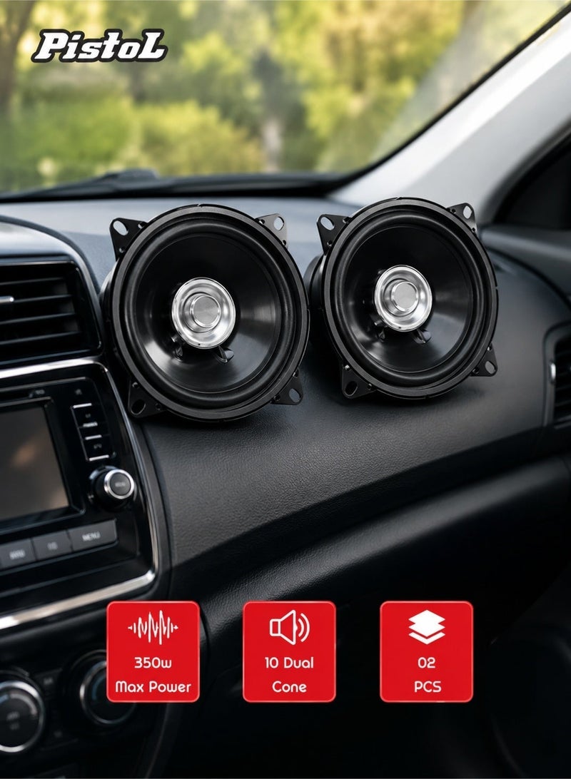 بايلوت سماعات سيارة مزدوجة المخروط مقاس 4 بوصة، قوة قصوى 350 وات، صوت عالي الجودة - PL350D - Image 2