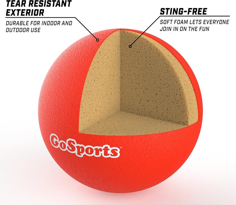 GoSports GoSports Soft Skin Foam Playground Dodgeballs  Choose 6 or 7 Inch No Sting Balls for Kids  Set of 6 Includes Mesh Carry Bag - Image 5