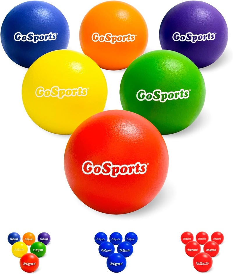 GoSports GoSports Soft Skin Foam Playground Dodgeballs  Choose 6 or 7 Inch No Sting Balls for Kids  Set of 6 Includes Mesh Carry Bag - Image 1