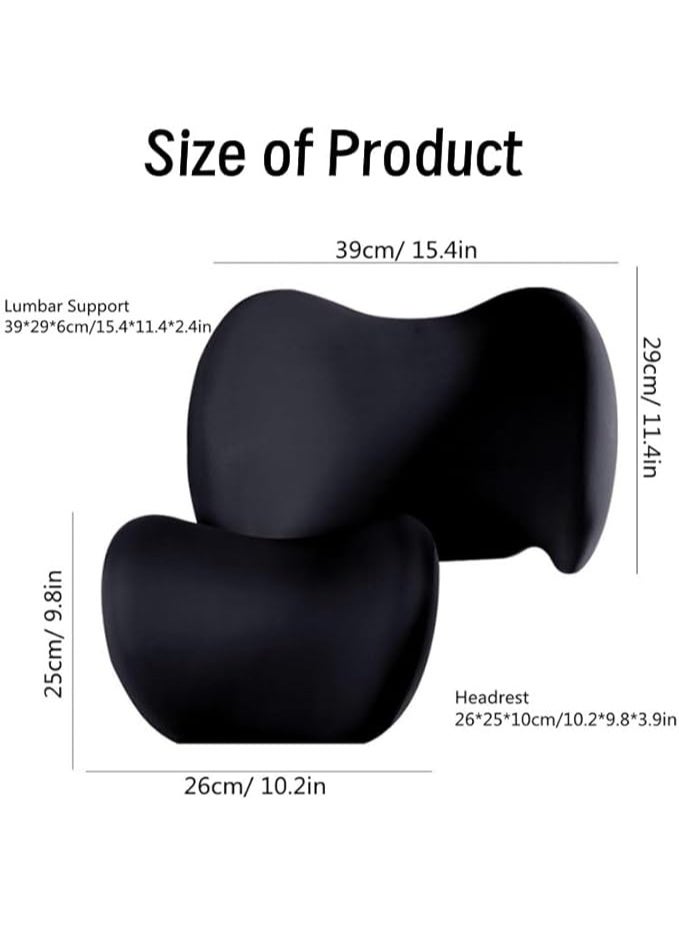 Memory Foam Car Seat Neck Pillow and Lumbar Support Set for Pain Relief and Comfort During Driving - Image 4
