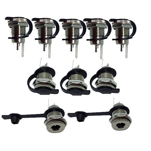 Lsgoodcare 10Pack 5.5 x 2.1 MM 8A-10A DC Power Jack Socket Threaded Female Mount Connector Adapter with Dustproof Plug - Image 1