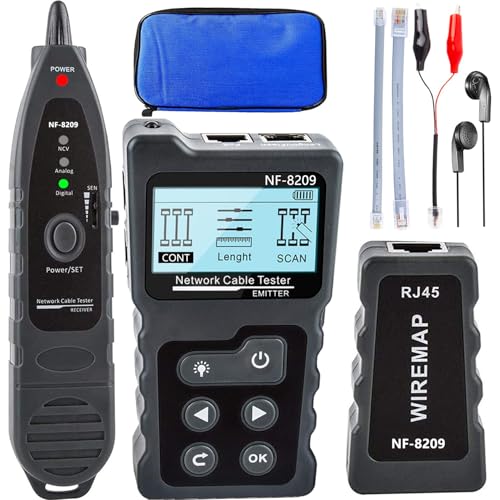 NOYAFA NF-8209 Network Cable Tester ethernet Tester with PoE NCV Multi-Function line Tracker LAN CAT5 CAT6 Tracker LCD Display Measure Length Wiremap Tester - Image 1