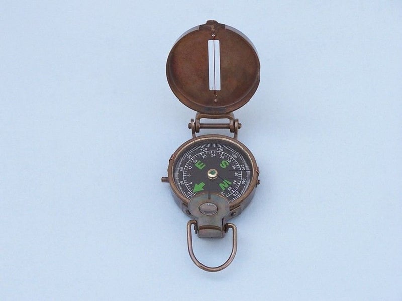 Hampton Nautical 3xglass-101 Antique Brass Military 4"-Vintage Hand Held Compass - Image 3