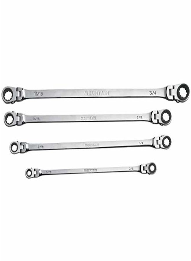 MOUNTAIN 5/16" x 3/8" SAE Double Box Universal Spline Ratcheting Wrench; Reversible, 120 Tooth Design; MTNRF71612 - Image 4