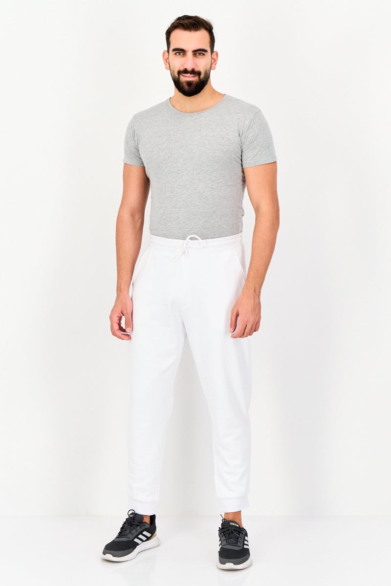 Celio Men Regular Fit Solid Sweatpants, White - Image 3