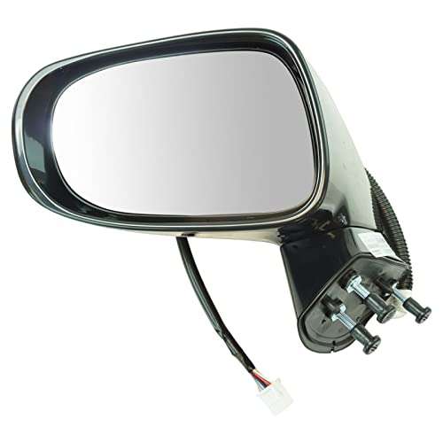TRQ Driver Side Mirror Power Heated Paint to Match Smooth Black Compatible with 2010-2012 Lexus ES350 LX1320135 - Image 1