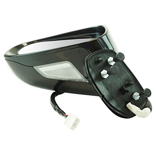 TRQ Driver Side Mirror Power Heated Paint to Match Smooth Black Compatible with 2010-2012 Lexus ES350 LX1320135 - Image 2