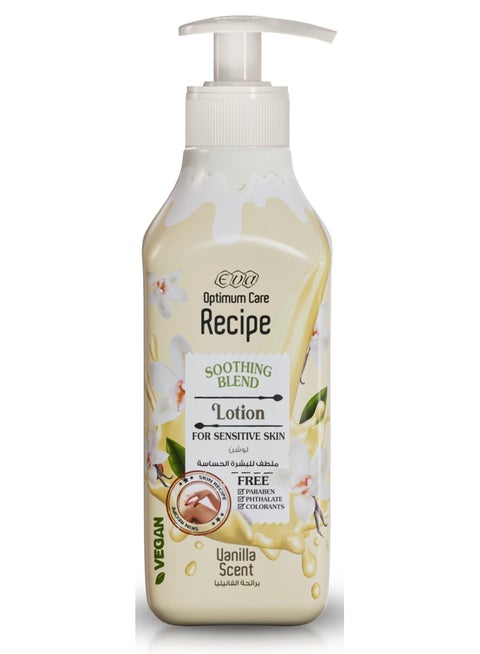 Eva optimum care soothing blend lotion for sensitive skin with vanilla scent 370 ml