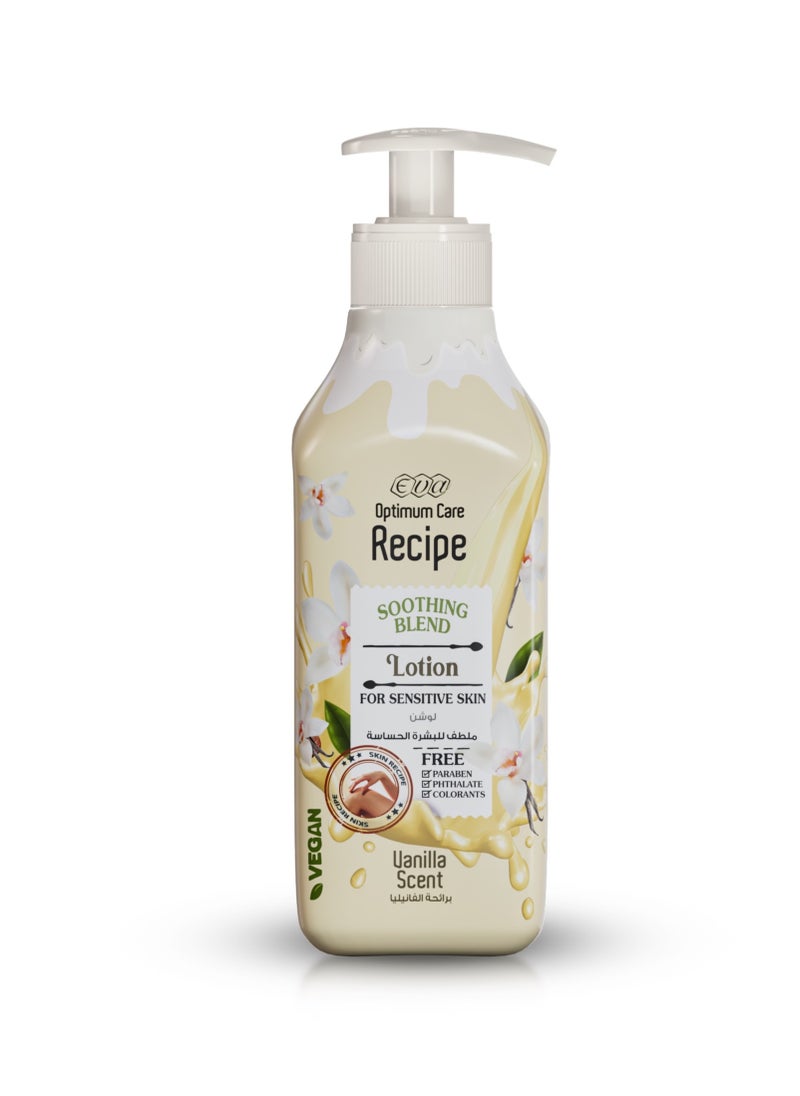 Eva Eva optimum care soothing blend lotion for sensitive skin with vanilla scent 370 ml 